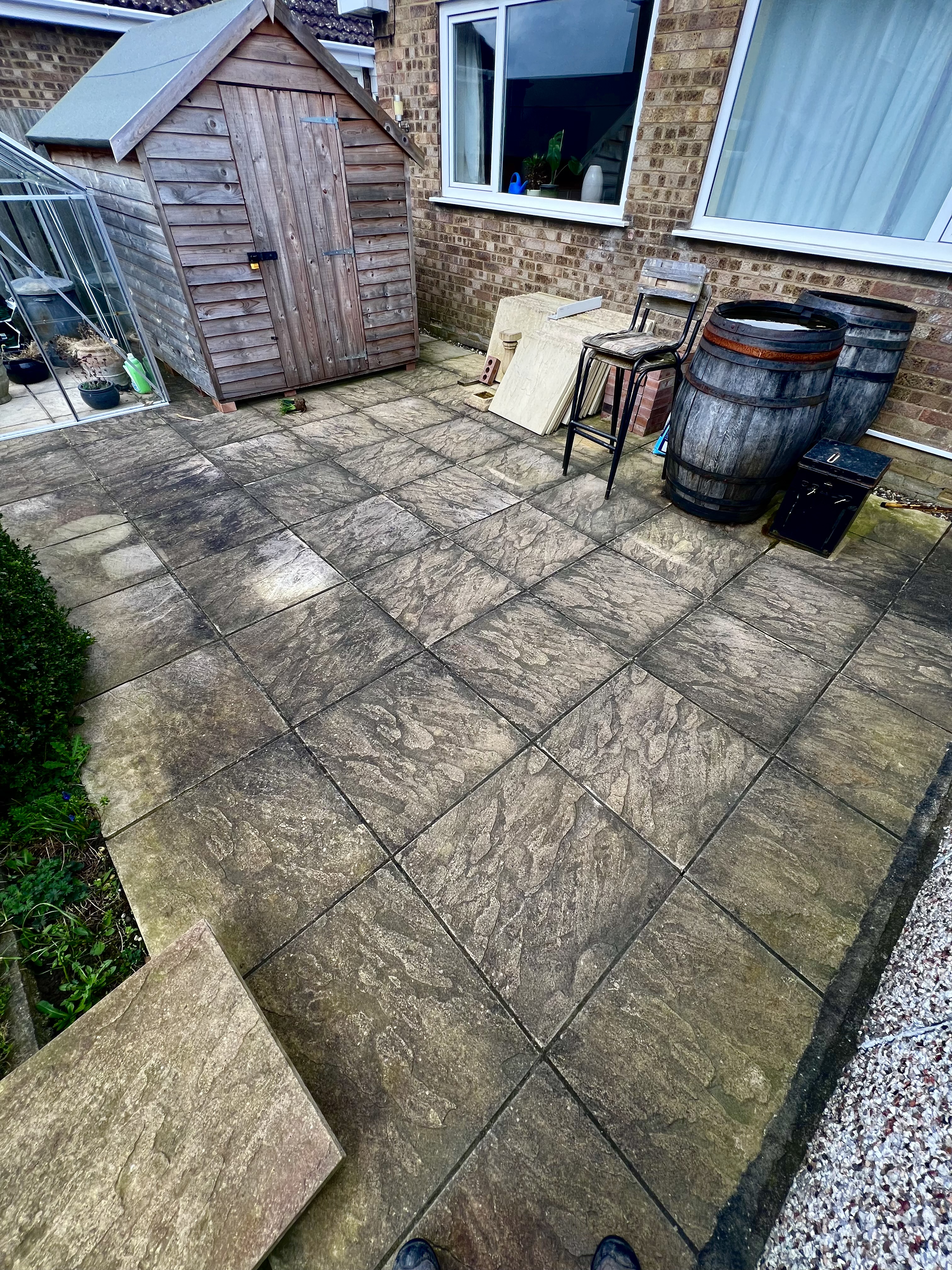 Dirty surface before pressure washing